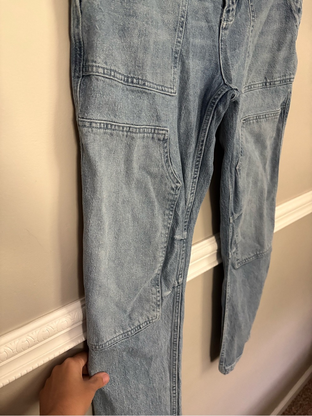 Pilcro The Wanderer Utility Jeans Size 31 Medium Wash Barrel Leg - Picture 5 of 16